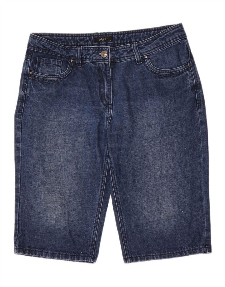 Женские джинсовые шорты M&CO US 10, большие размеры W32, синие, хлопок