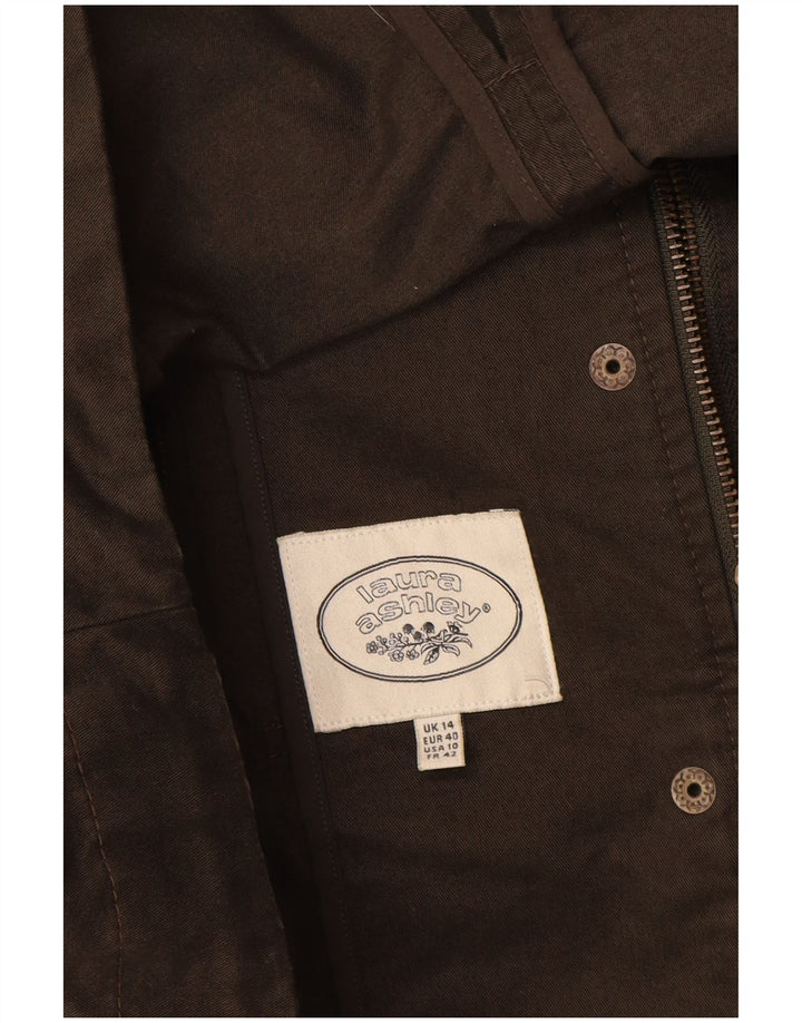 LAURA ASHLEY Женская парка с капюшоном UK 14, большой хлопок цвета хаки