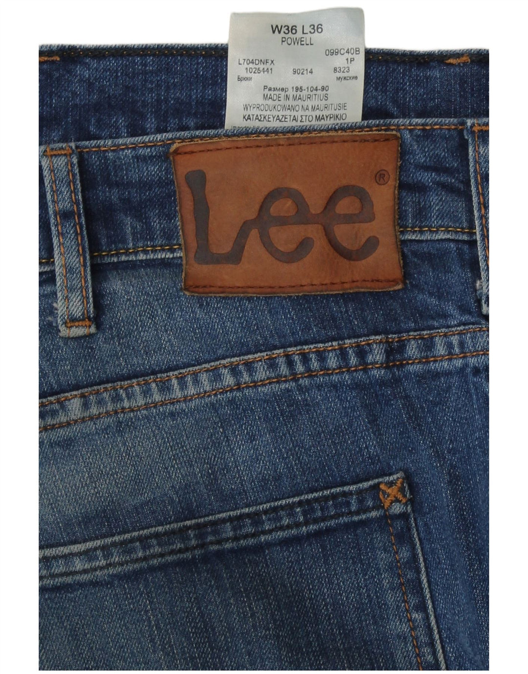 Мужские джинсы Lee Powell Slim W36 L36, синий хлопок