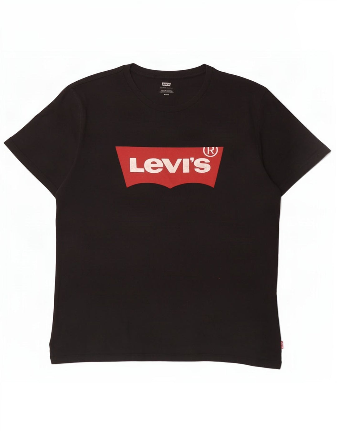 Мужская футболка с рисунком Levi's, верх среднего размера, черный хлопок, хлопок