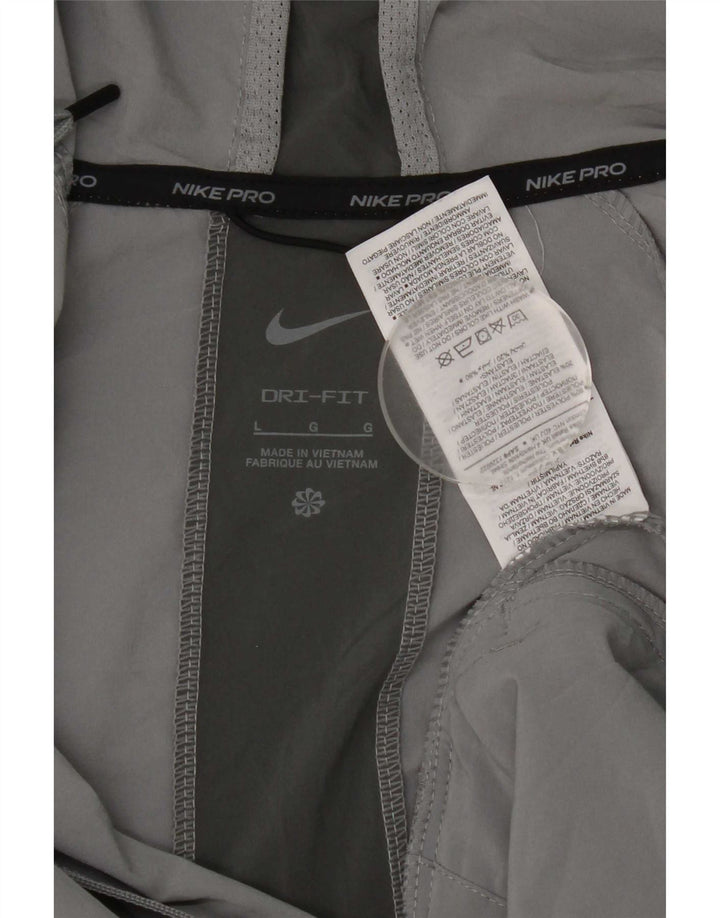 Мужская спортивная куртка с капюшоном Nike Dri Fit, большая серая цветная блокировка