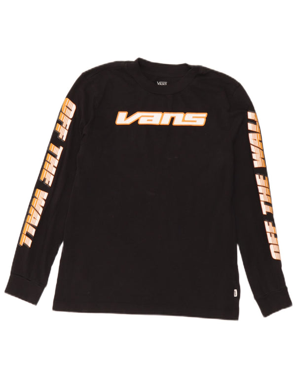 Женский топ с рисунком Vans с длинным рукавом UK 6 XS, черный хлопок