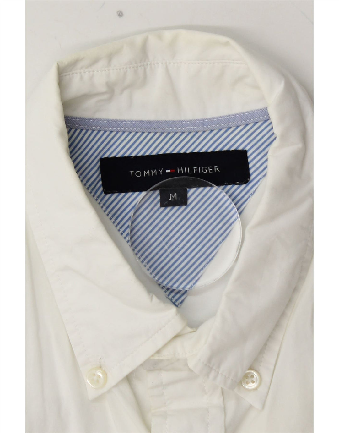 TOMMY HILFIGER Мужская рубашка с коротким рукавом, средний белый хлопок, хлопок