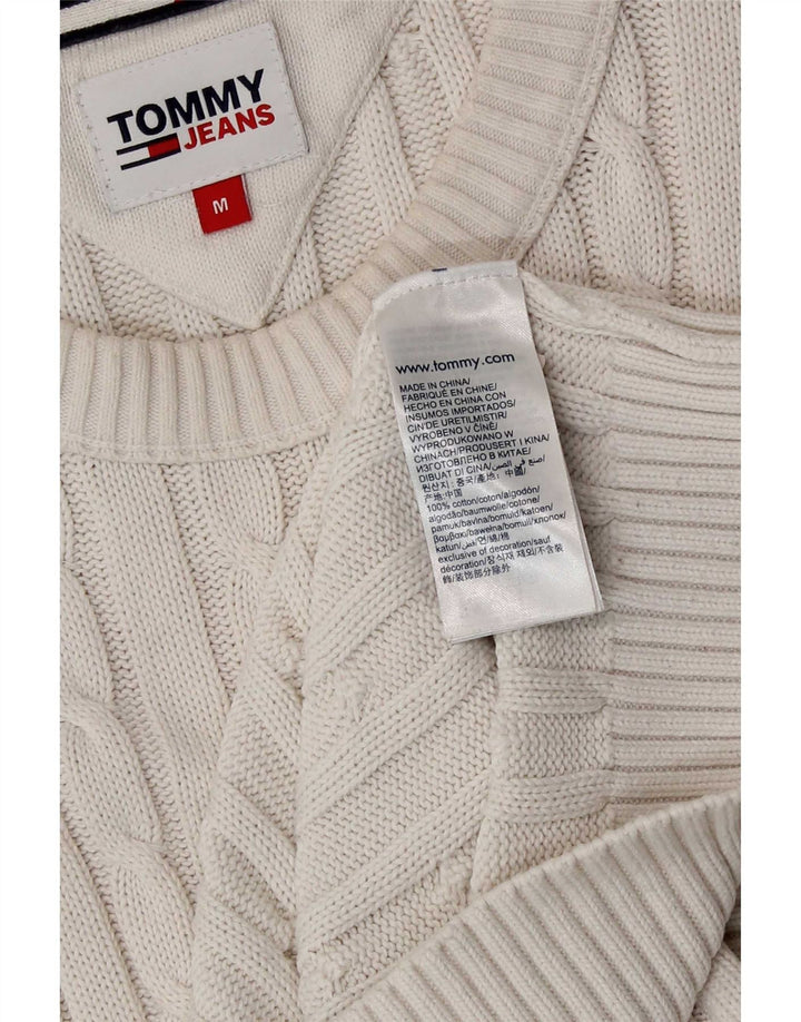 Мужской джемпер с круглым вырезом Tommy Hilfiger, средний белый хлопковый свитер