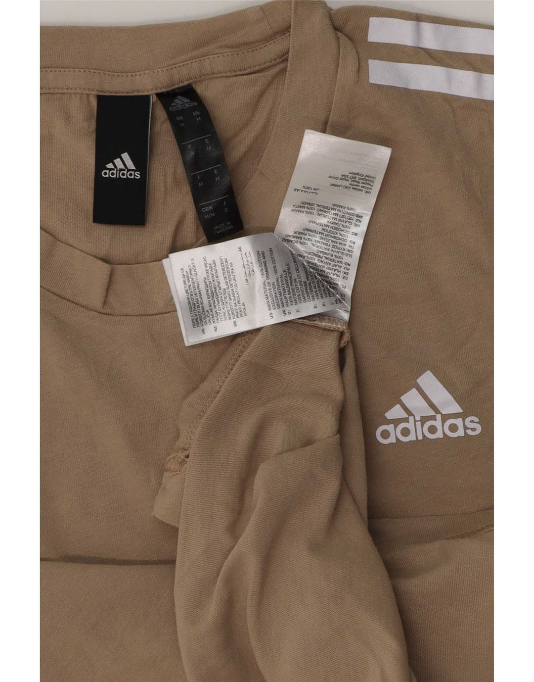 Мужская футболка Adidas Top среднего бежевого цвета из хлопка