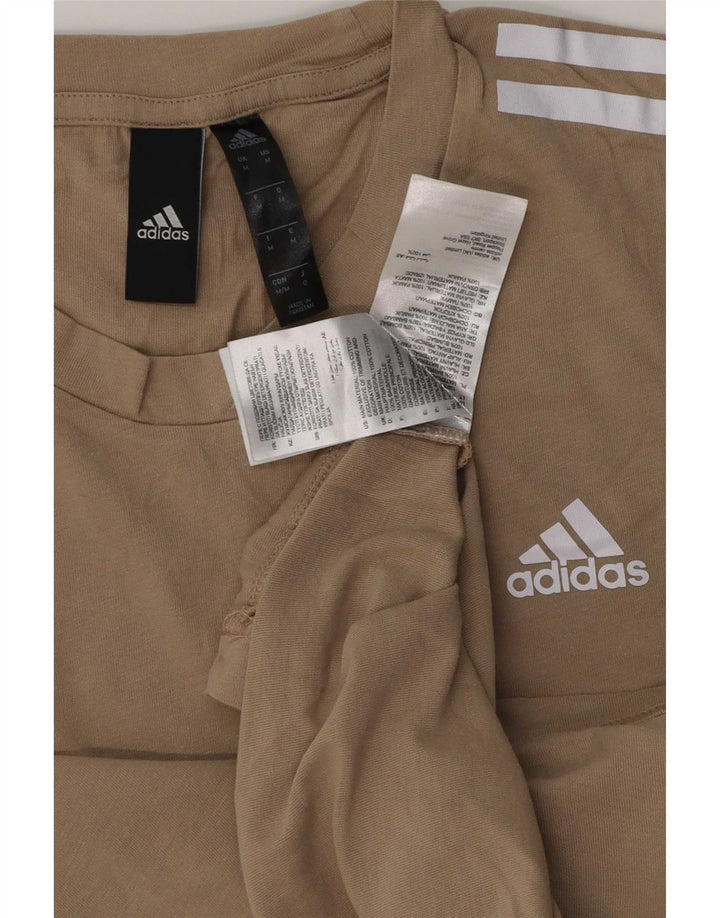Мужская футболка Adidas Top среднего бежевого цвета из хлопка