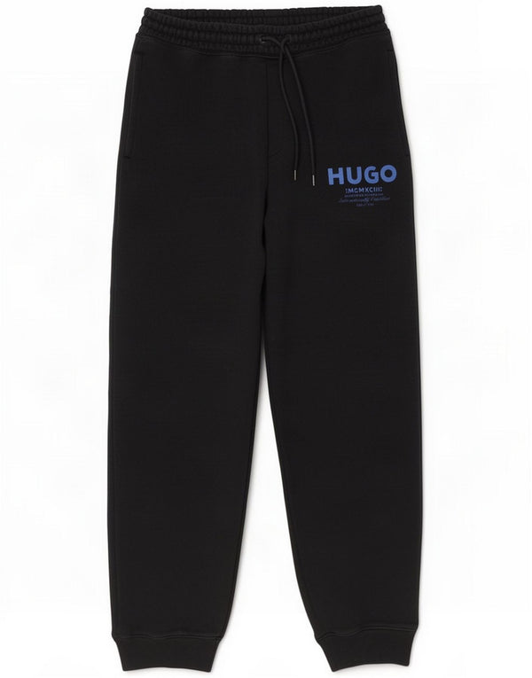 Hugo Boss Мужские спортивные брюки с графическим рисунком Брюки-джоггеры Большие черные хлопковые