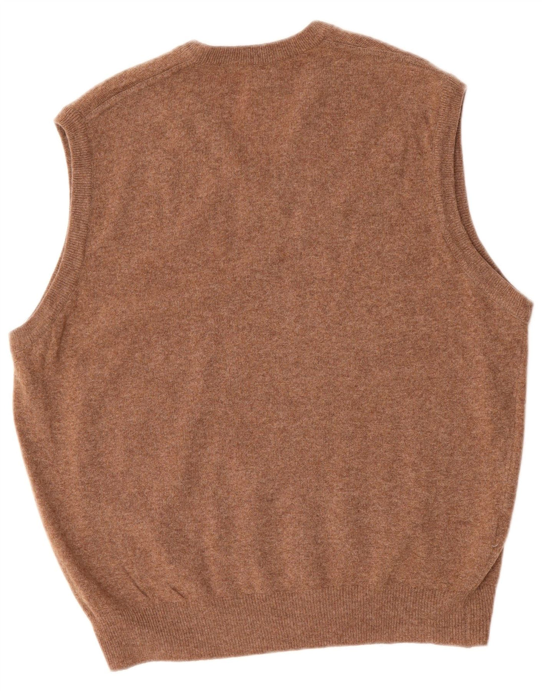 BENETTON Mens Vest Tank Top Medium Brown Wool