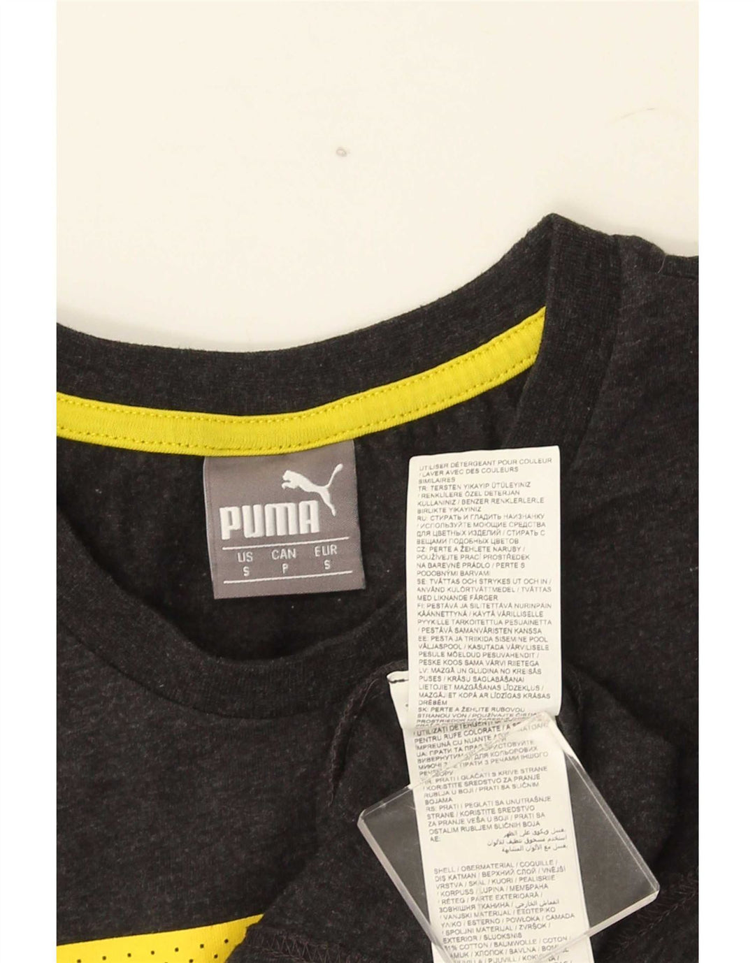 Мужская футболка с рисунком Puma, маленький серый хлопок