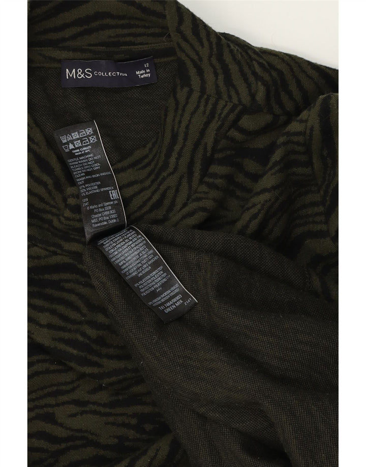 Женское платье-палатка с длинными рукавами Marks & Spencer UK 12, средний зеленый цвет