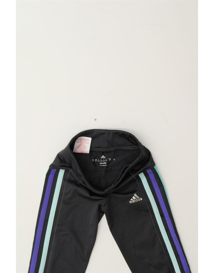 ADIDAS Girls Leggings 4-5 Years Black Polyester Vintage Adidas and Second-Hand Adidas from Messina Hembry 