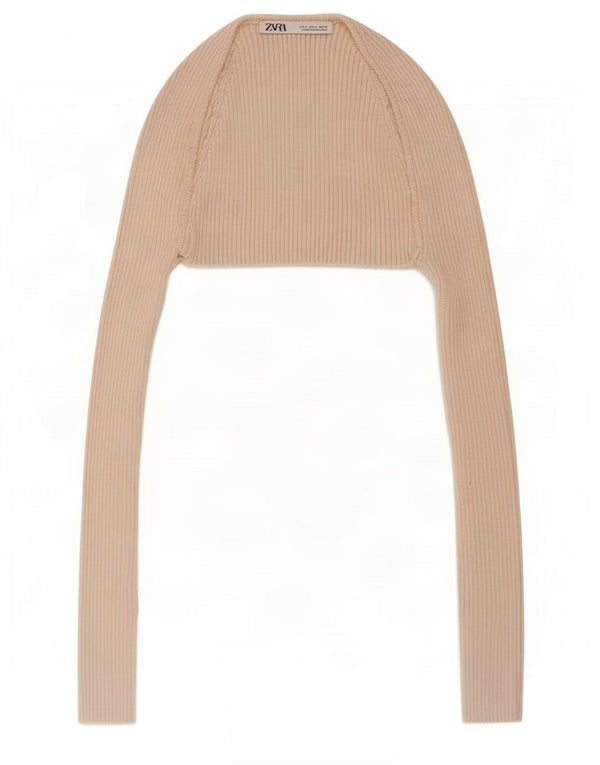 Женское болеро Zara Top UK 8, маленькое бежевое вискоза