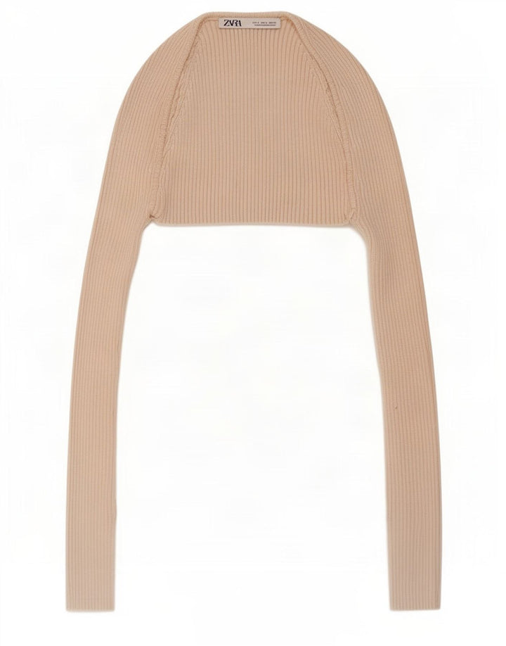 Женское болеро Zara Top UK 8, маленькое бежевое вискоза