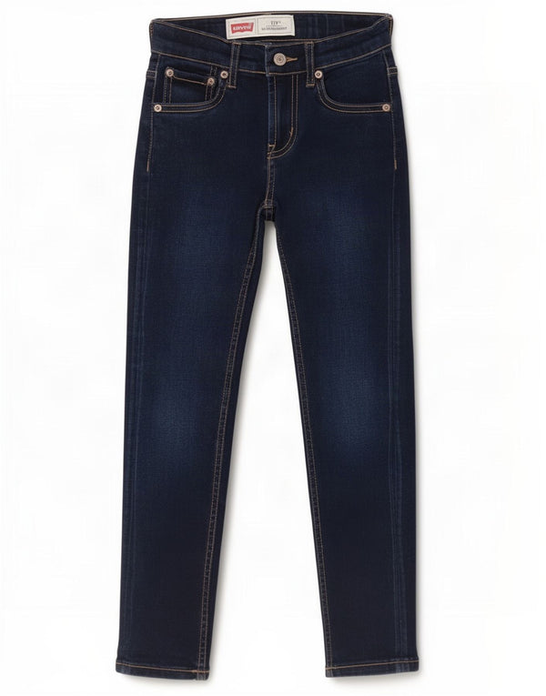 Джинсы Levi's 519 Extreme Skinny для мальчиков 7–8 лет W24 L22, темно-синий, хлопок