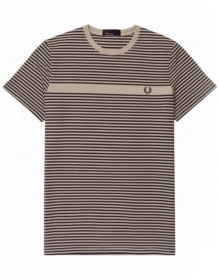 Мужская футболка Fred Perry, маленькая белая хлопковая полоска в тонкую полоску