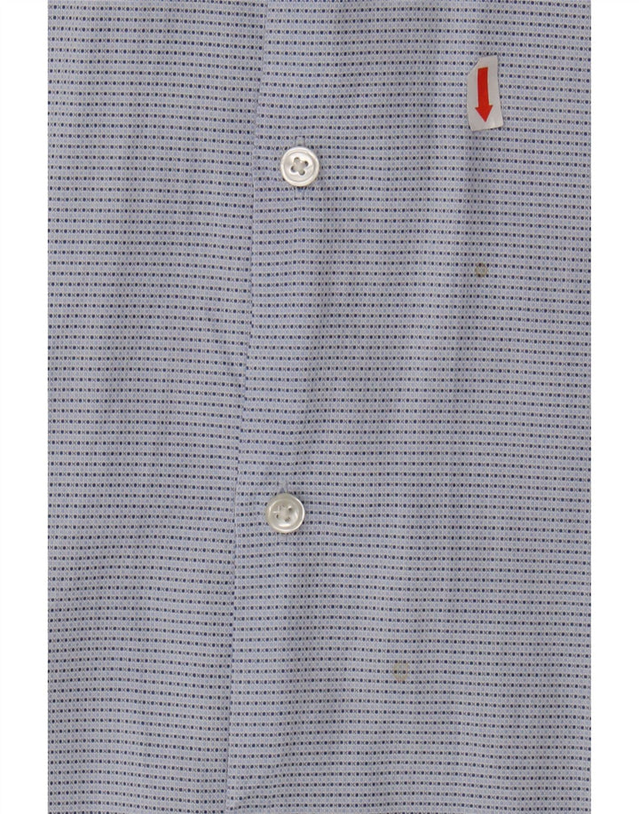 HUGO BOSS Mens Sharp Fit Shirt Size 15 1/2 Medium Blue Check Cotton