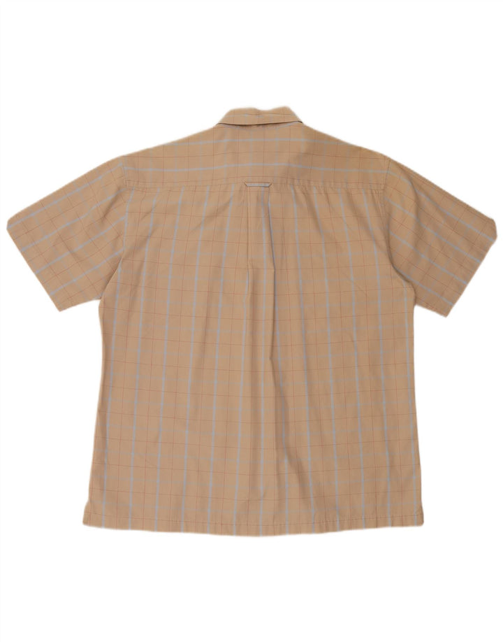 Мужская рубашка с коротким рукавом Ben Sherman, большая бежевая клетка