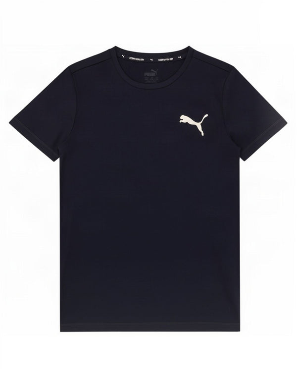 Футболка Puma для мальчиков, топ 11–12 лет, темно-синий, полиэстер