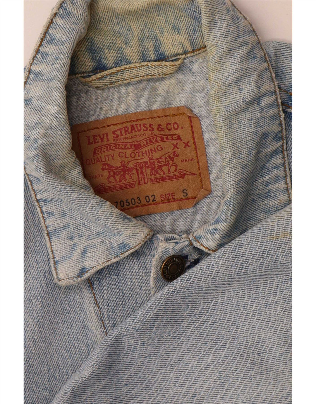 Мужская джинсовая куртка Levi's UK 36, маленькая, синяя, хлопок