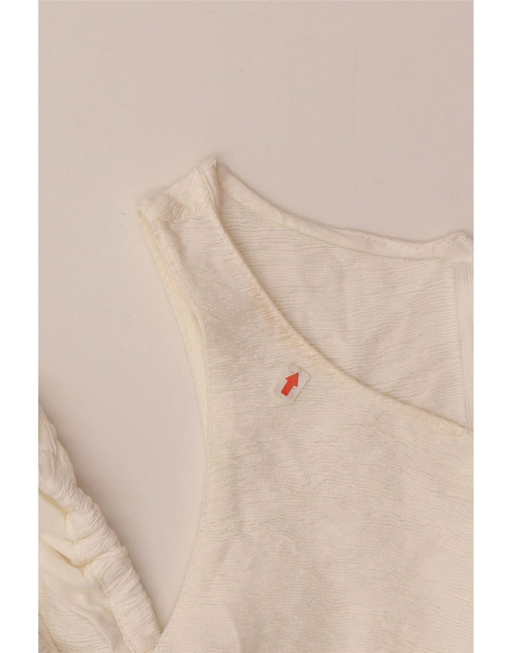Женский укороченный топ с открытыми плечами Zara UK 12, средний белый