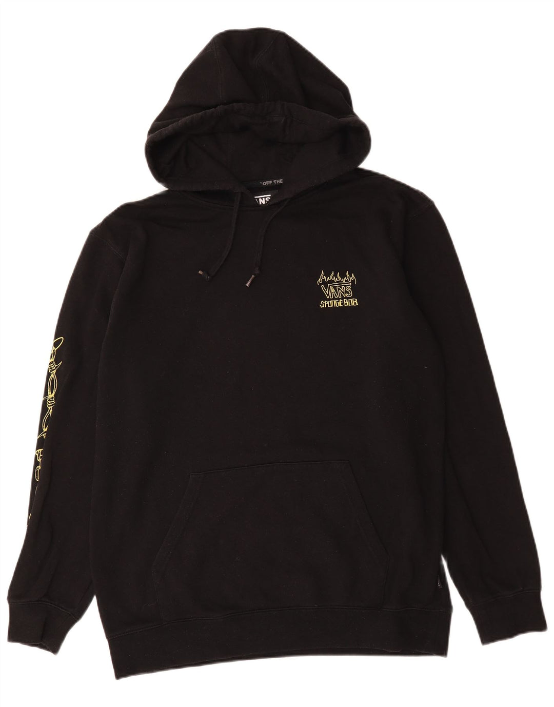 Мужской джемпер с капюшоном с рисунком Vans, большой черный, хлопковый