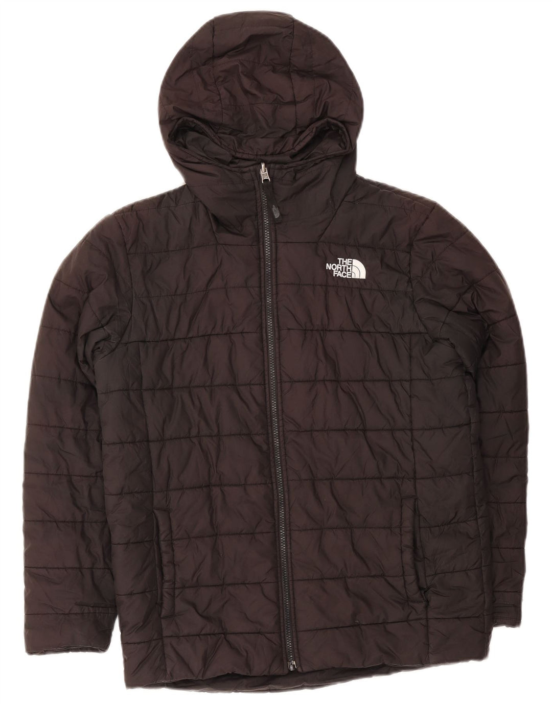 THE NORTH FACE Утепленная куртка с капюшоном для мальчиков 11-12 лет, черная