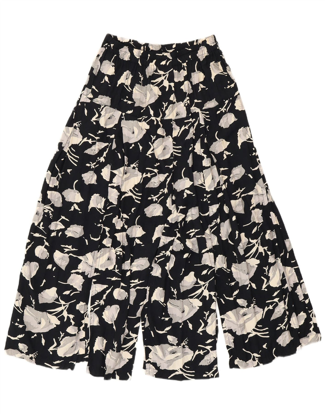 MISS JOY Женская юбка-трапеция с завышенной талией IT 38 XS W26 Черная вискоза с цветочным принтом