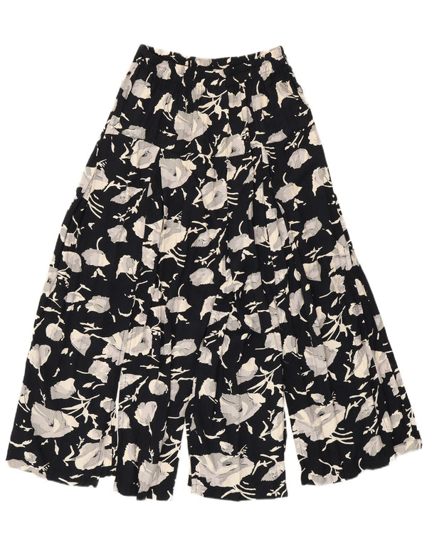 MISS JOY Женская юбка-трапеция с завышенной талией IT 38 XS W26 Черная вискоза с цветочным принтом