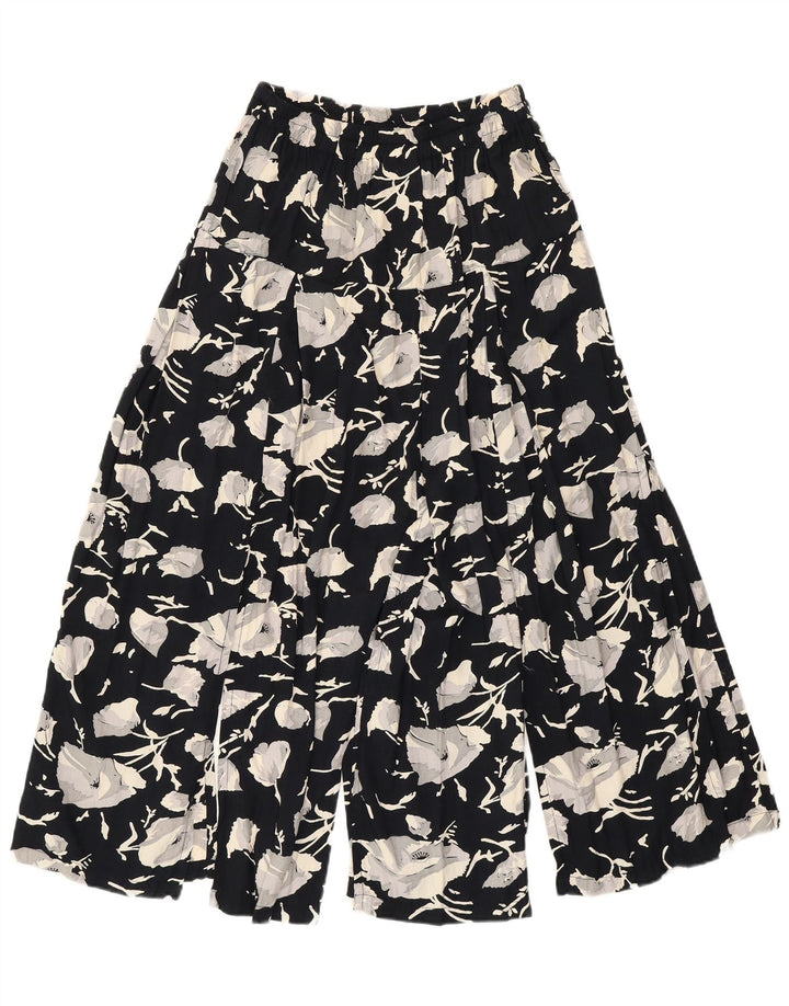 MISS JOY Женская юбка-трапеция с завышенной талией IT 38 XS W26 Черная вискоза с цветочным принтом