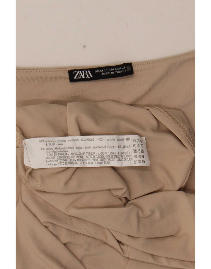 Женский жилет Zara UK 12, средний бежевый, полиамид