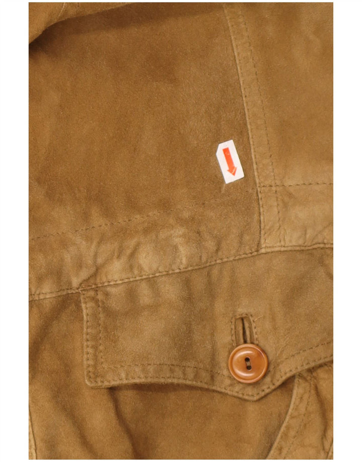 NAZARENO GABRIELLI Womens Oversized Suede Jacket IT 42 Medium Beige Cupro