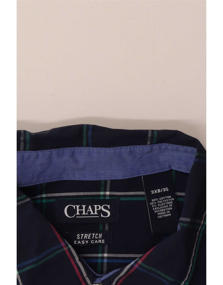 Мужская рубашка-стрейч Chaps 3XL, темно-синяя клетка, хлопок