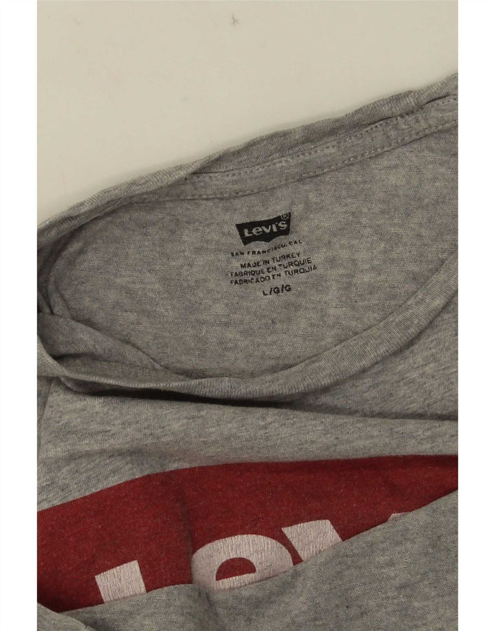 Женская футболка с рисунком Levi's Top UK 16, большая серая