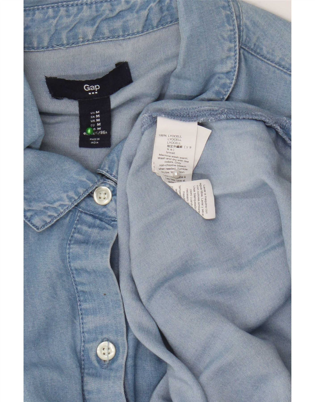 Женская джинсовая рубашка Gap UK 14, средний синий лиоцелл