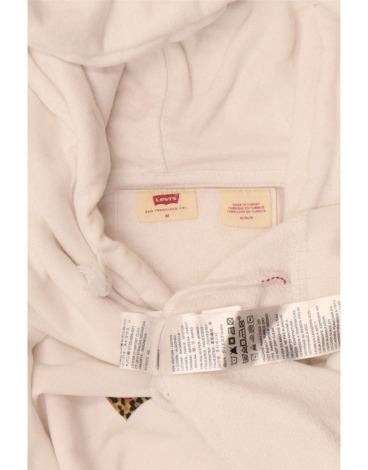 Женский джемпер с капюшоном Levi's Oversized UK 14, средний белый хлопок