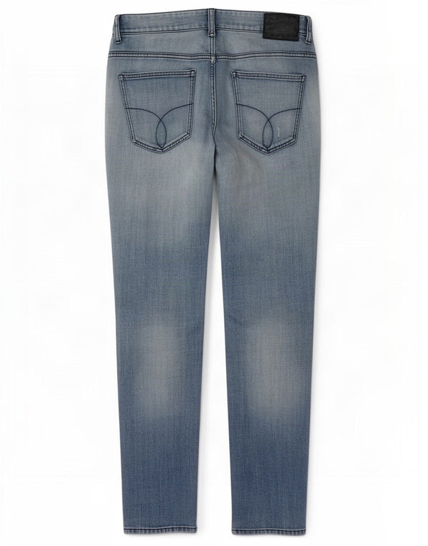 Мужские потертые джинсы скинни Calvin Klein W34 L32, синий хлопок