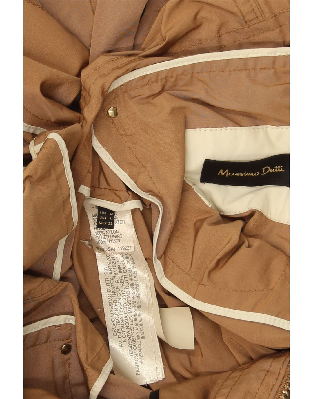 Женская куртка Massimo Dutti UK 14, средний бежевый хлопок