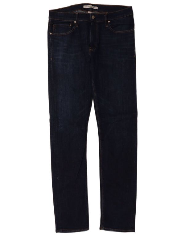 Мужские узкие джинсы Calvin Klein W34 L34, темно-синий хлопок