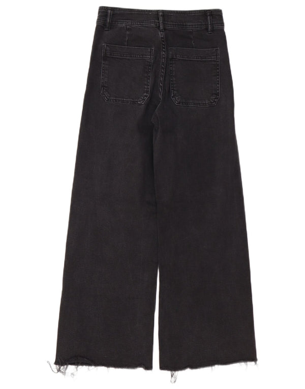 ZARA Girls Wide Leg Jeans 13-14 Years W25 L26 Black