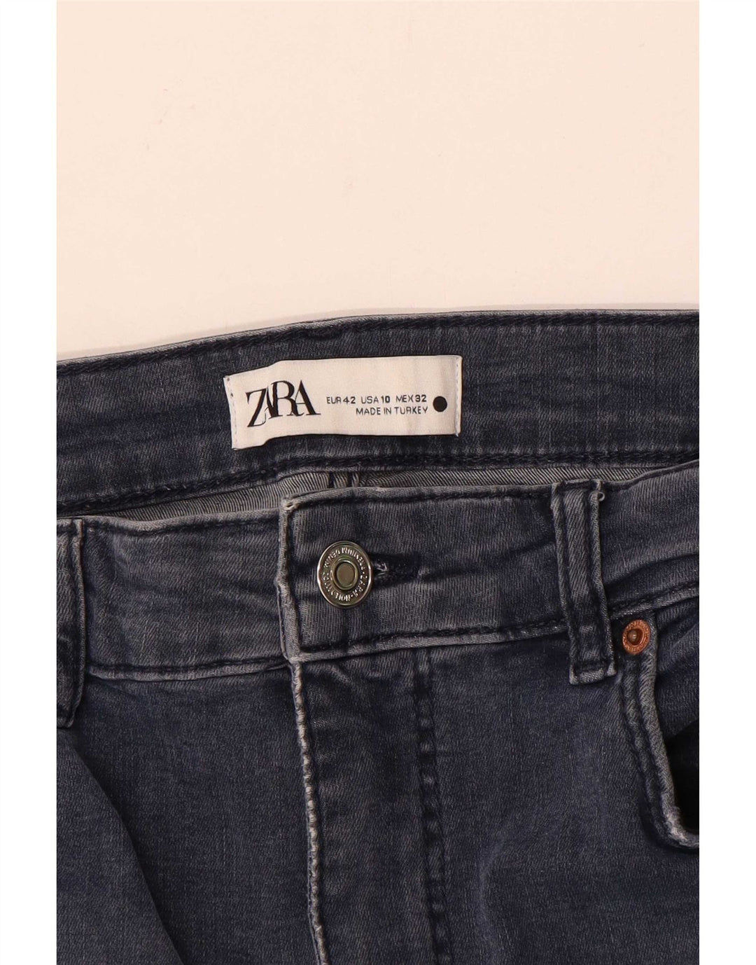 Женские узкие джинсы Zara EU 42, большие W32 L28, темно-синие
