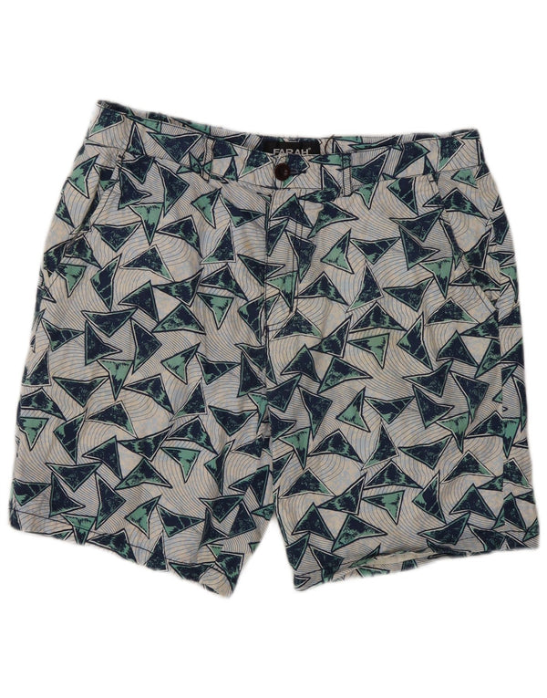Farah Mens Chino Shorts W32 Medium  Multicoloured Geometric Cotton