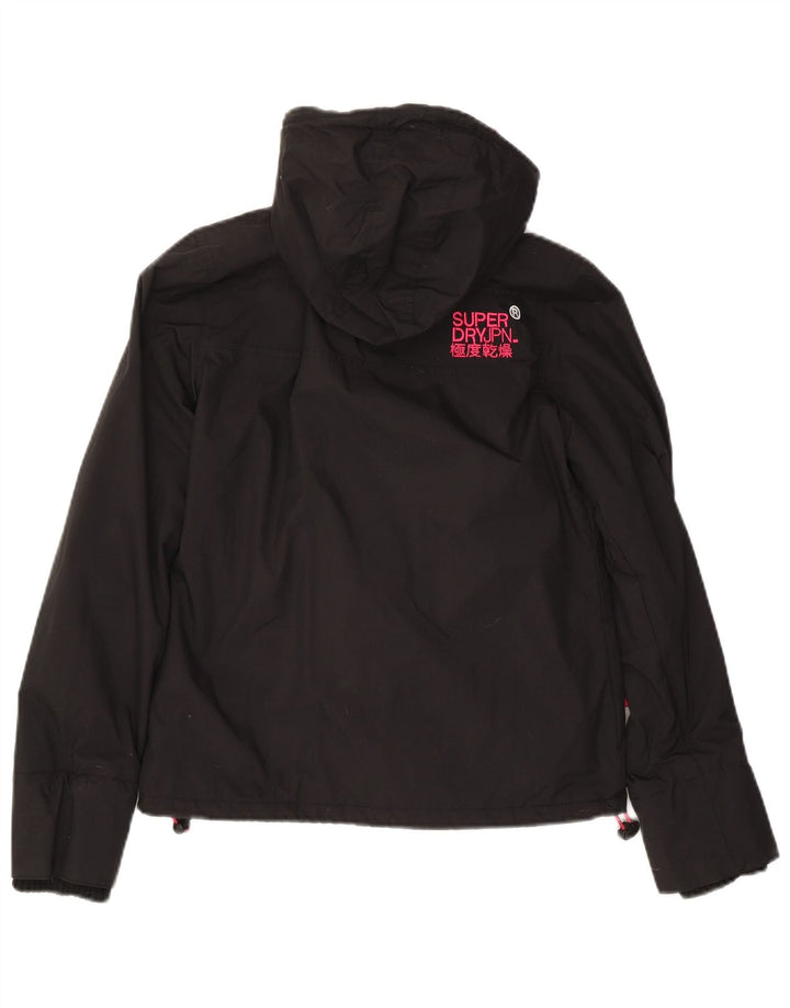 Женская ветровка с капюшоном Superdry UK 10, маленькая, черный нейлон