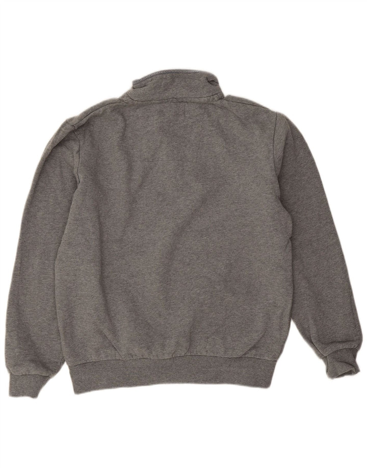 Crew Clothing Мужской свитшот с воротником на молнии, джемпер среднего серого цвета, хлопок
