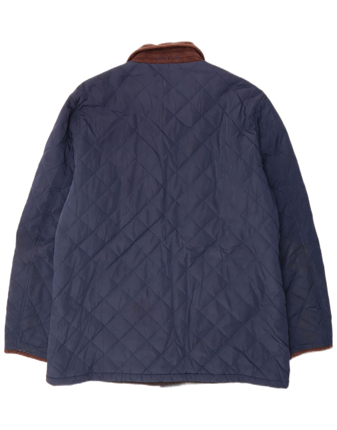 Мужская стеганая куртка Crew Clothing UK 44 2XL темно-синяя, полиэстер с цветными блоками
