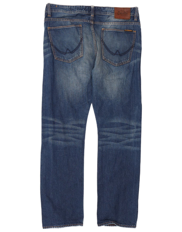 Мужские прямые джинсы Superdry W34 L32, синий хлопок