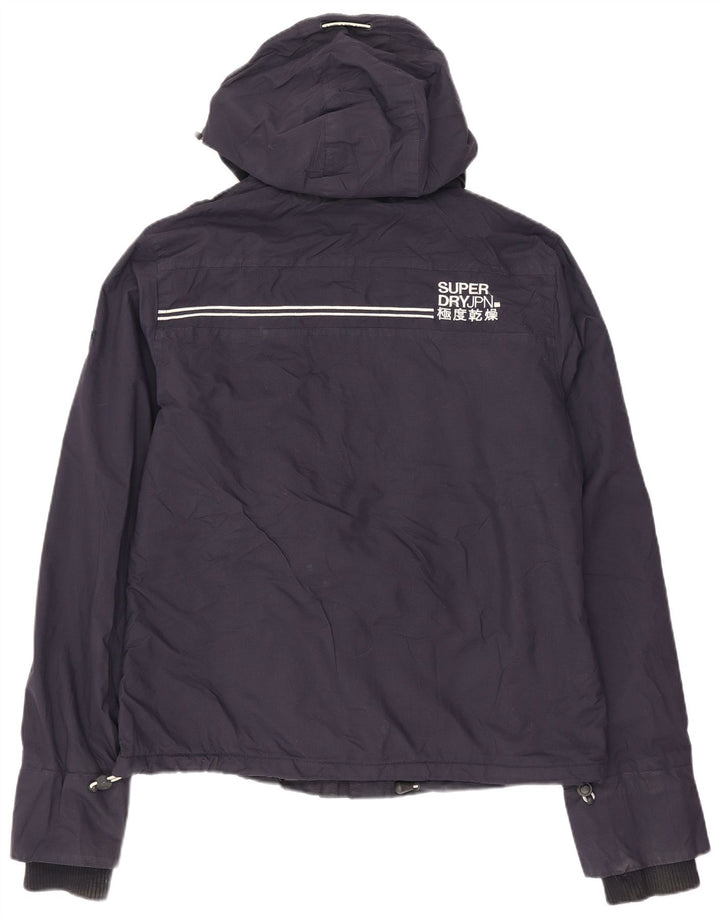 Женская ветровка с капюшоном Superdry UK 14, средний темно-синий нейлон