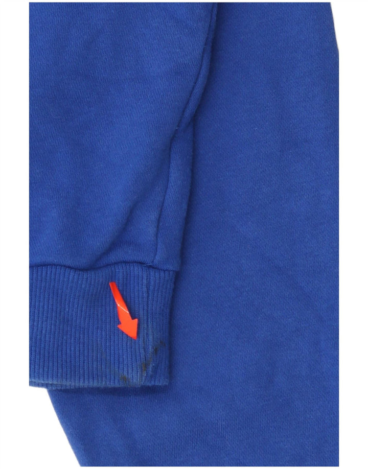 ELLESSE Женский свободный джемпер с капюшоном и молнией на шее, Великобритания 10, маленький синий