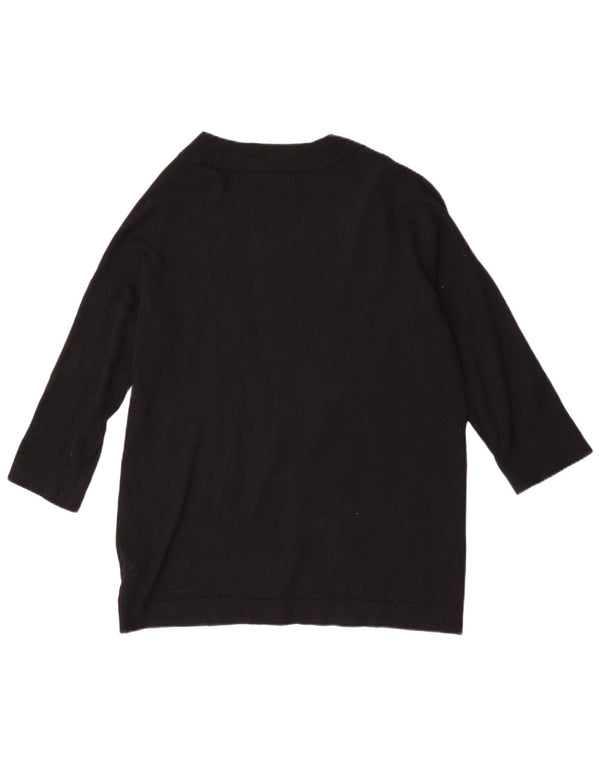 Женский открытый кардиган с рукавами 3/4 Zara UK 10, маленький черный вискоза