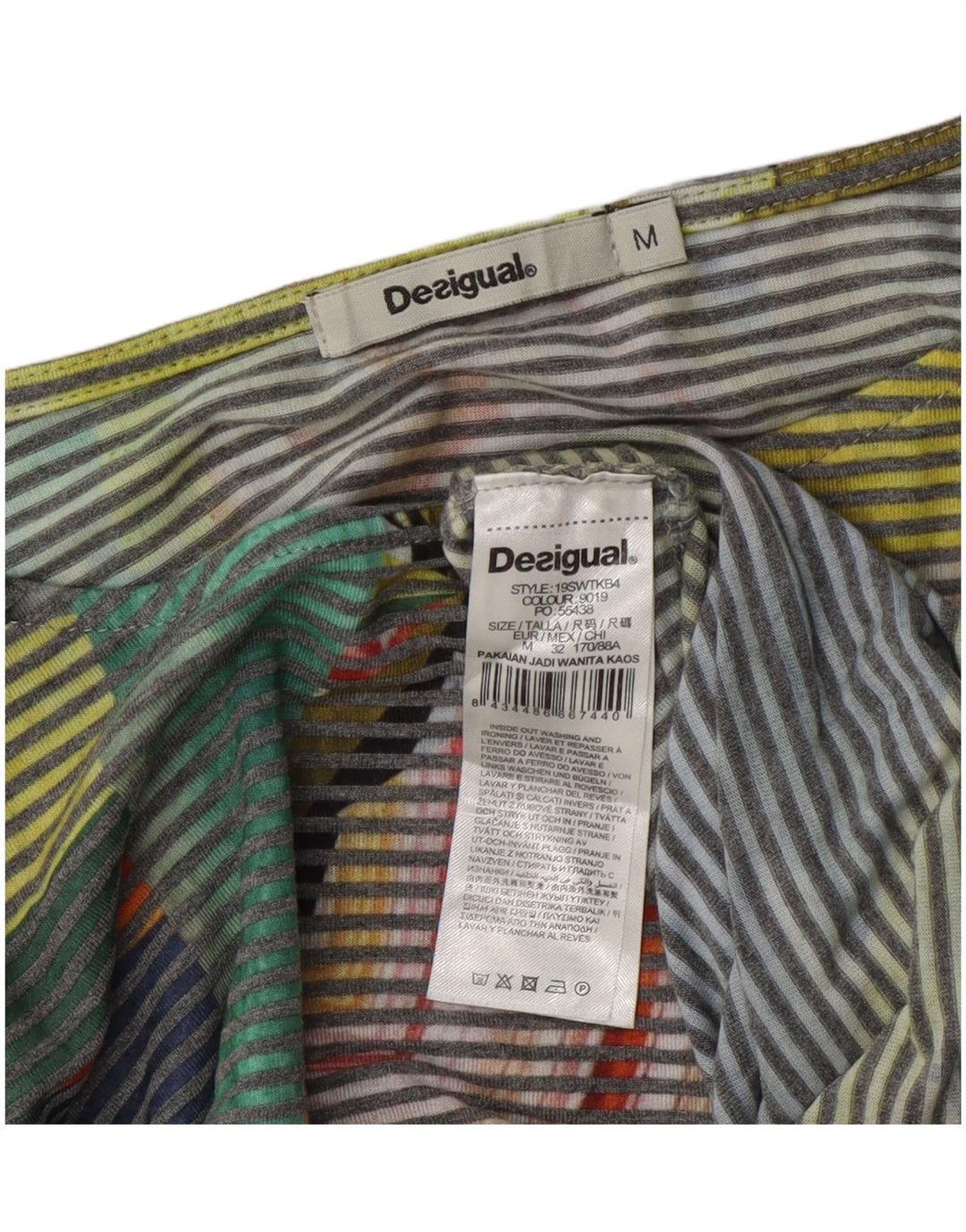 Женская укороченная блузка Desigual UK 14, средняя разноцветная полоска