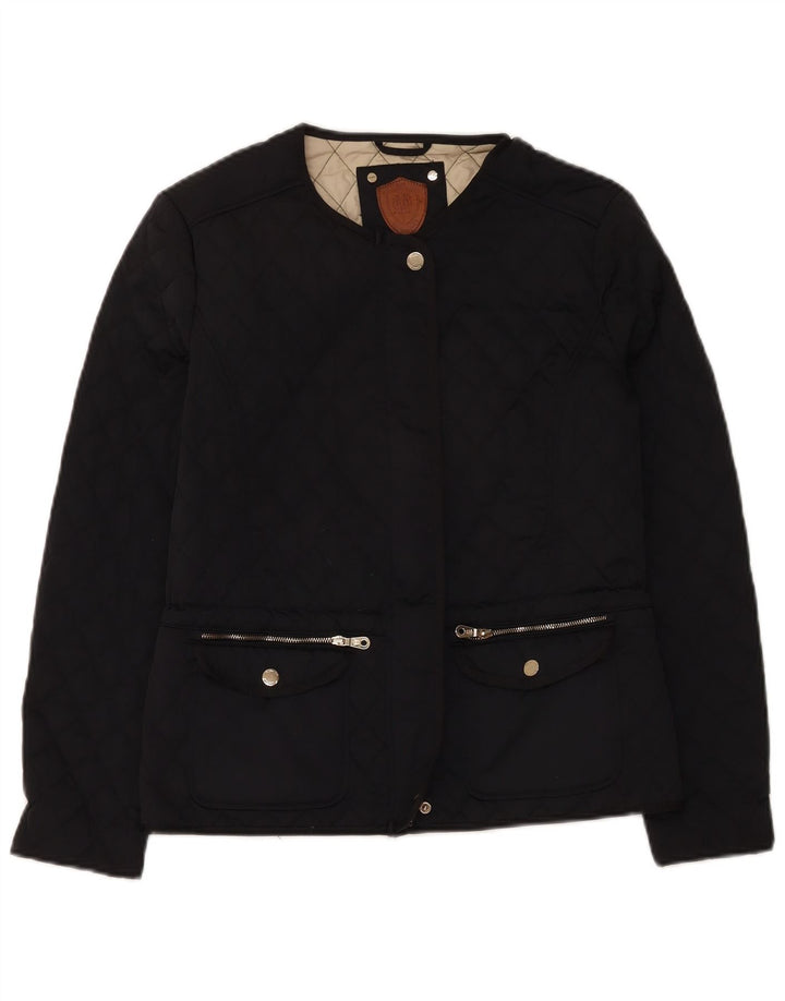 Женская стеганая куртка Massimo Dutti UK 14, большая, черная, полиэстер